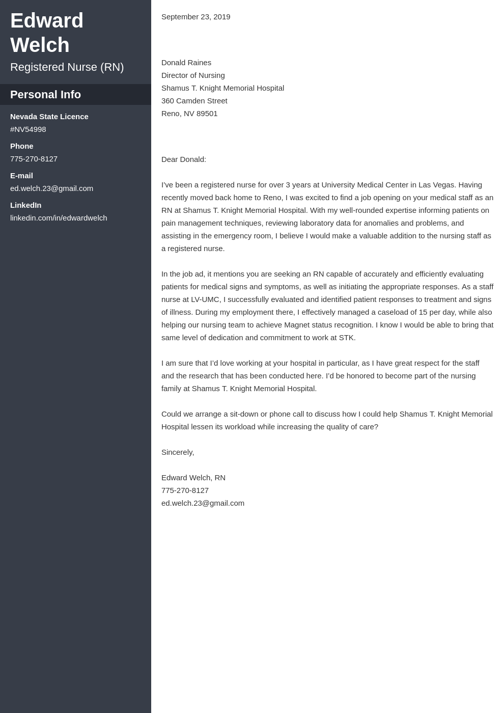 cover letter examples nursing template cascade