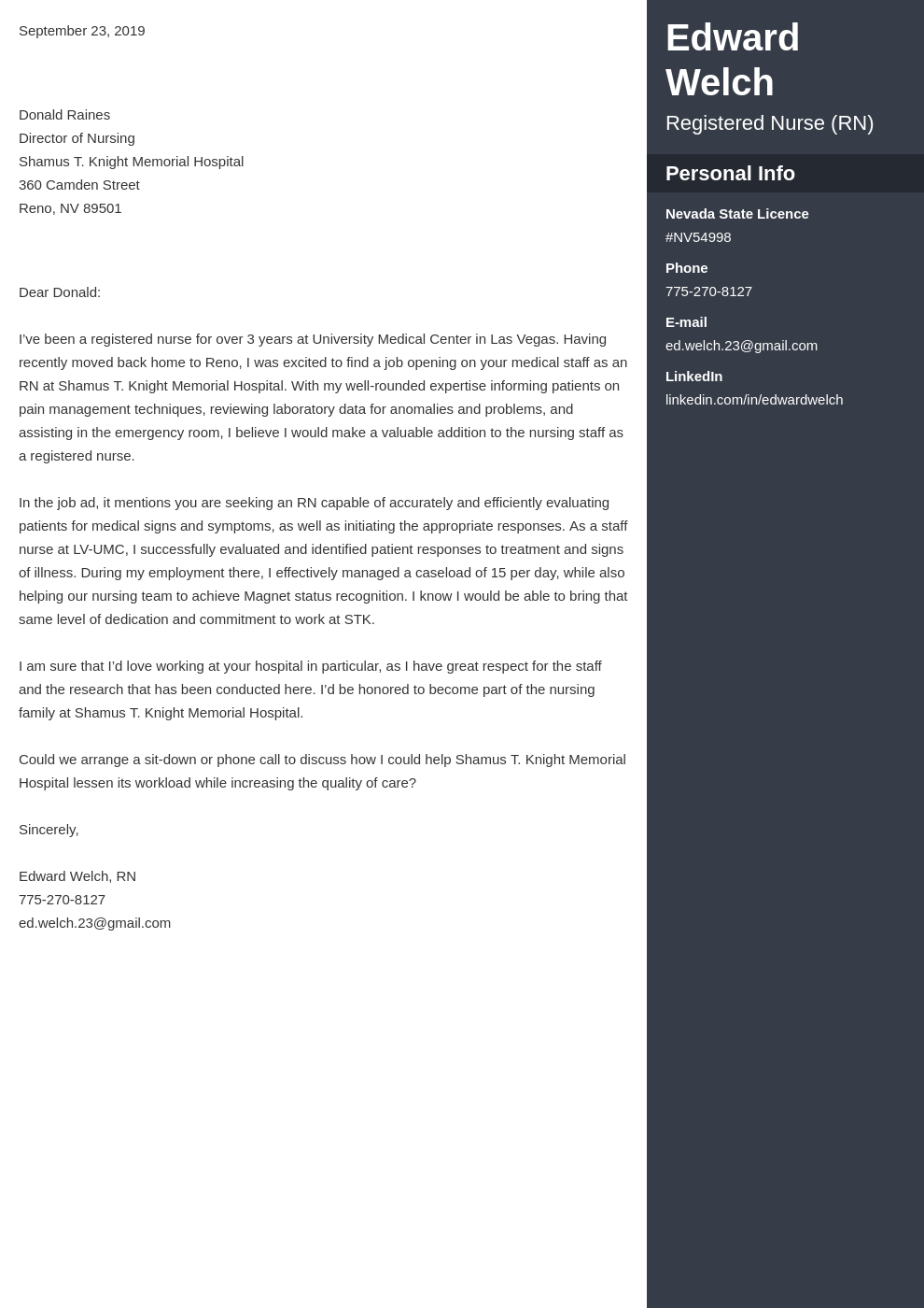 cover letter examples nursing template enfold