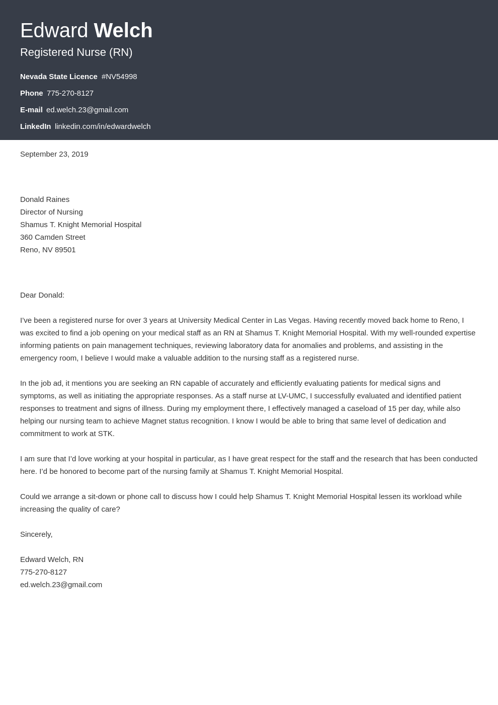 cover letter examples nursing template influx