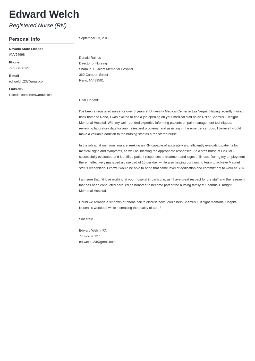cover letter examples nursing template muse