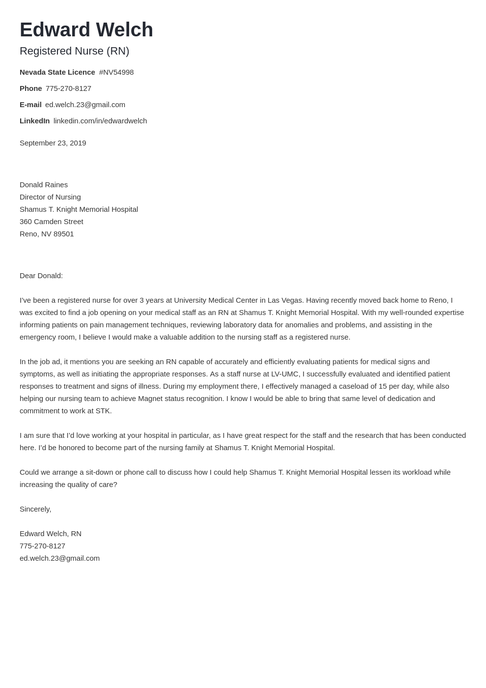 cover letter examples nursing template nanica