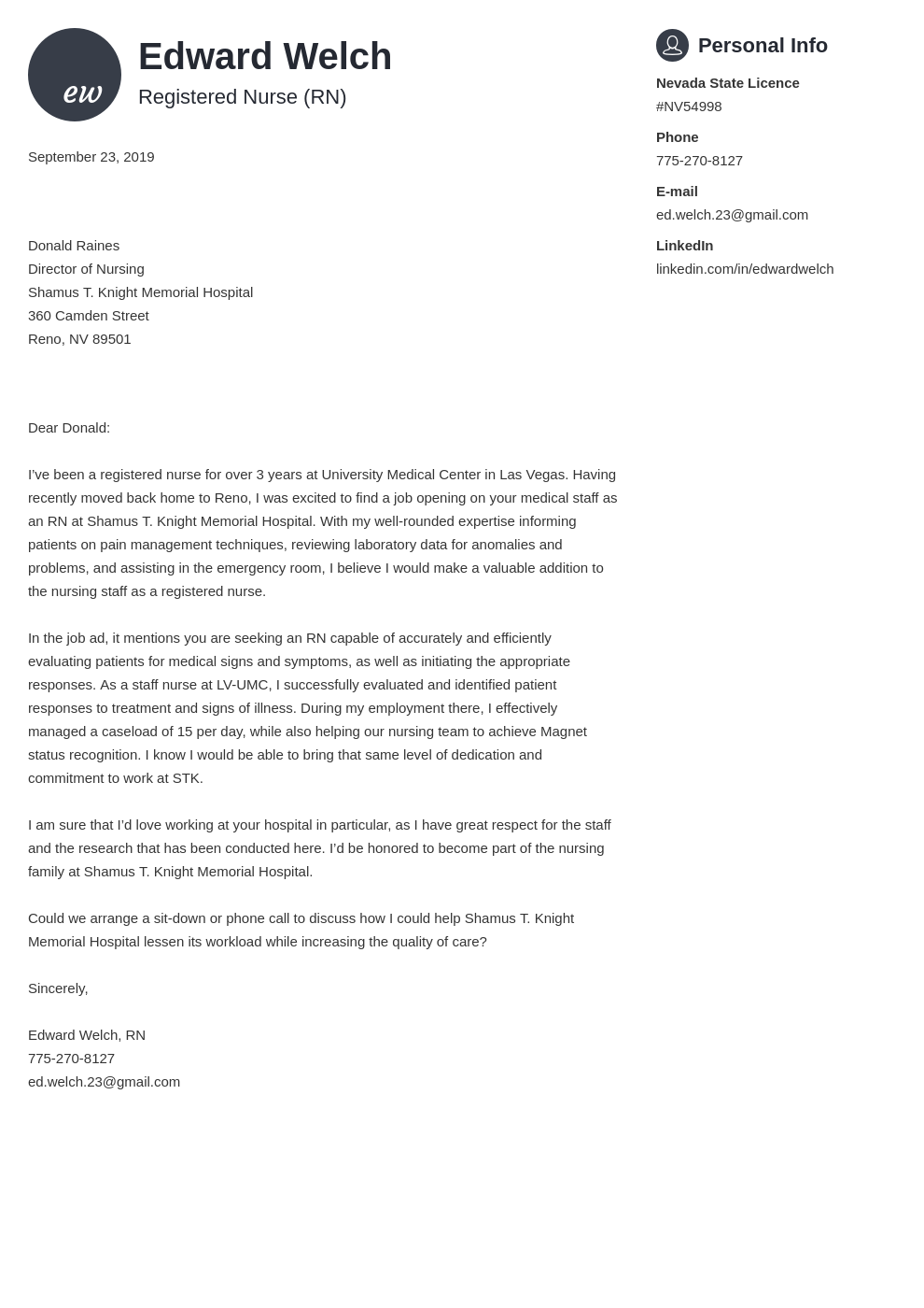 cover letter examples nursing template primo