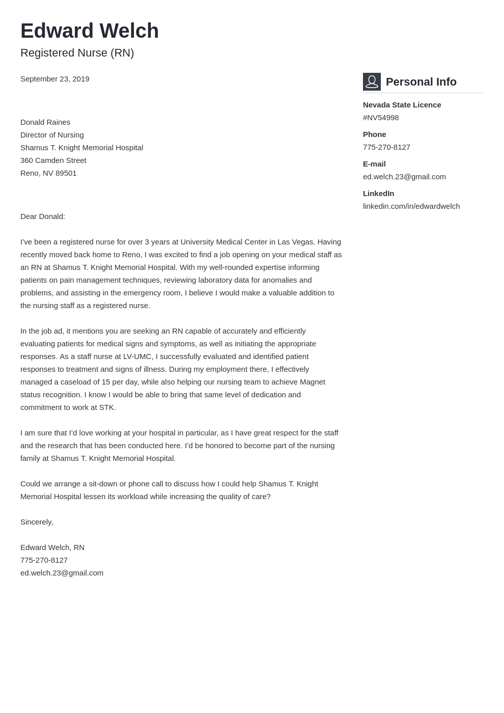 Nursing Cover Letter: Examples & Template (2024)