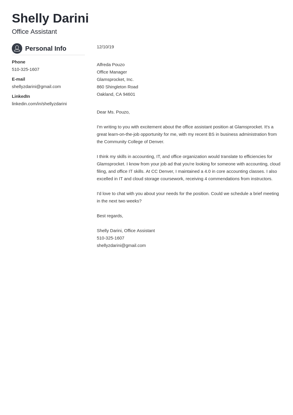 cover letter examples office assistant template crisp