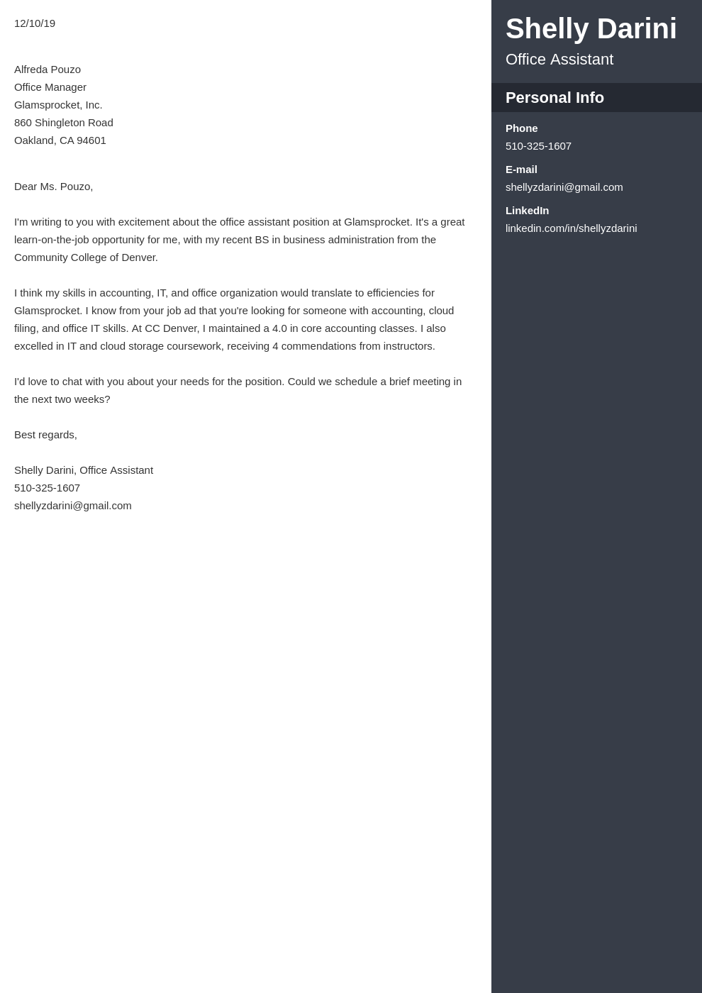 cover letter examples office assistant template enfold