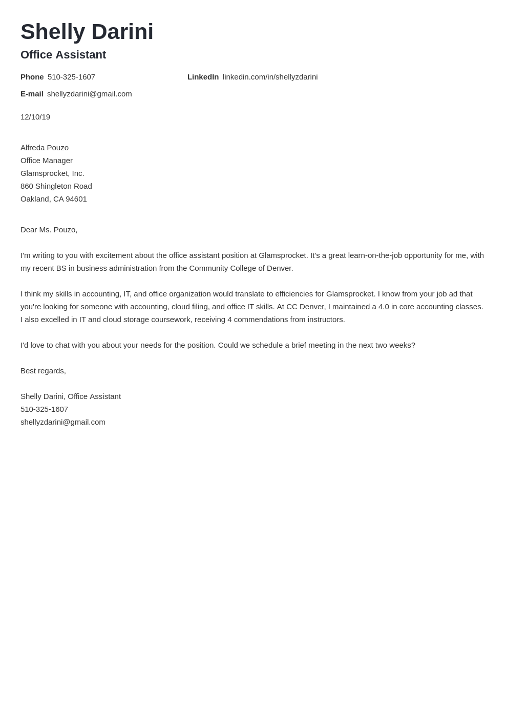 cover letter examples office assistant template valera