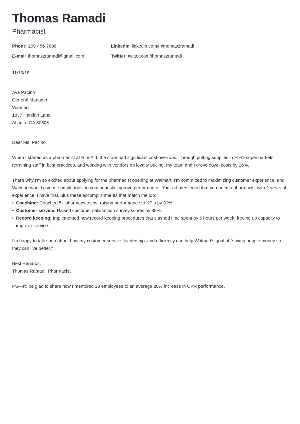 cover letter examples pharmacist template minimo uk