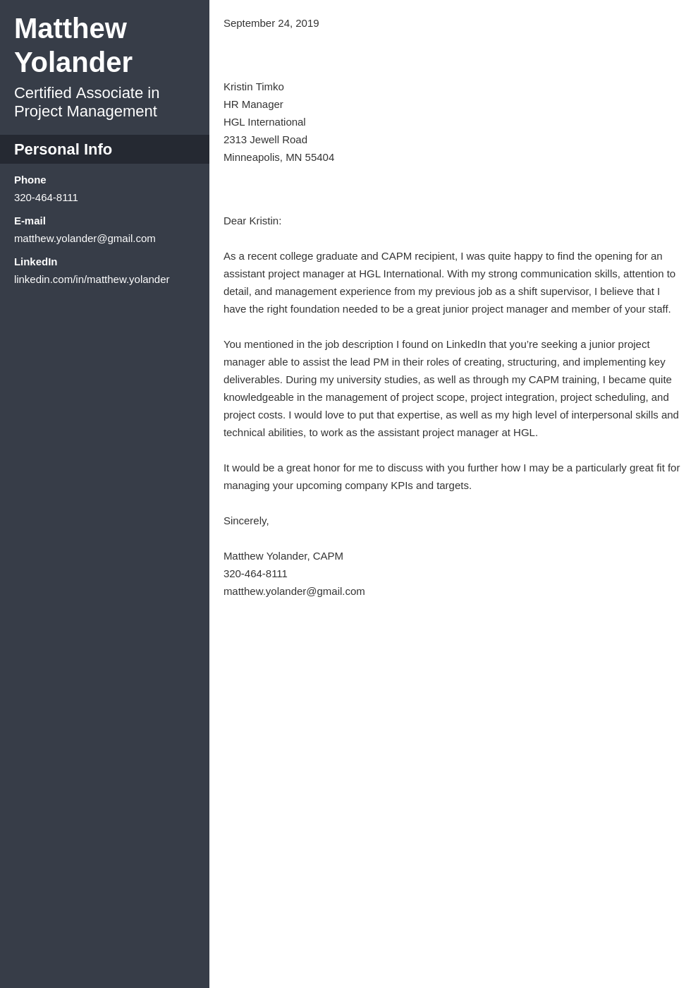 cover letter examples project manager template cascade
