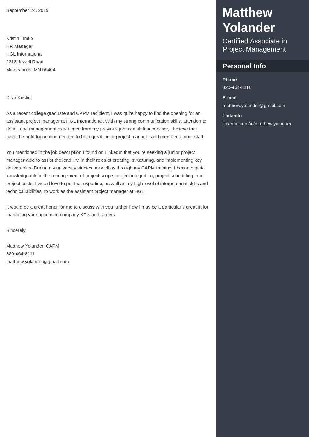 cover letter examples project manager template enfold