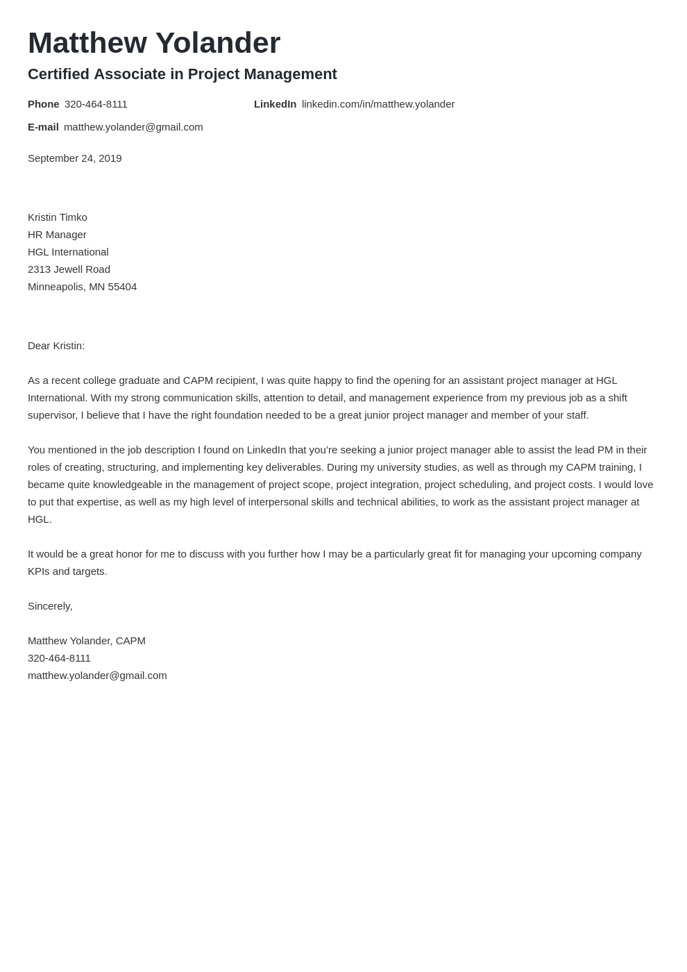cover letter examples project manager template valera