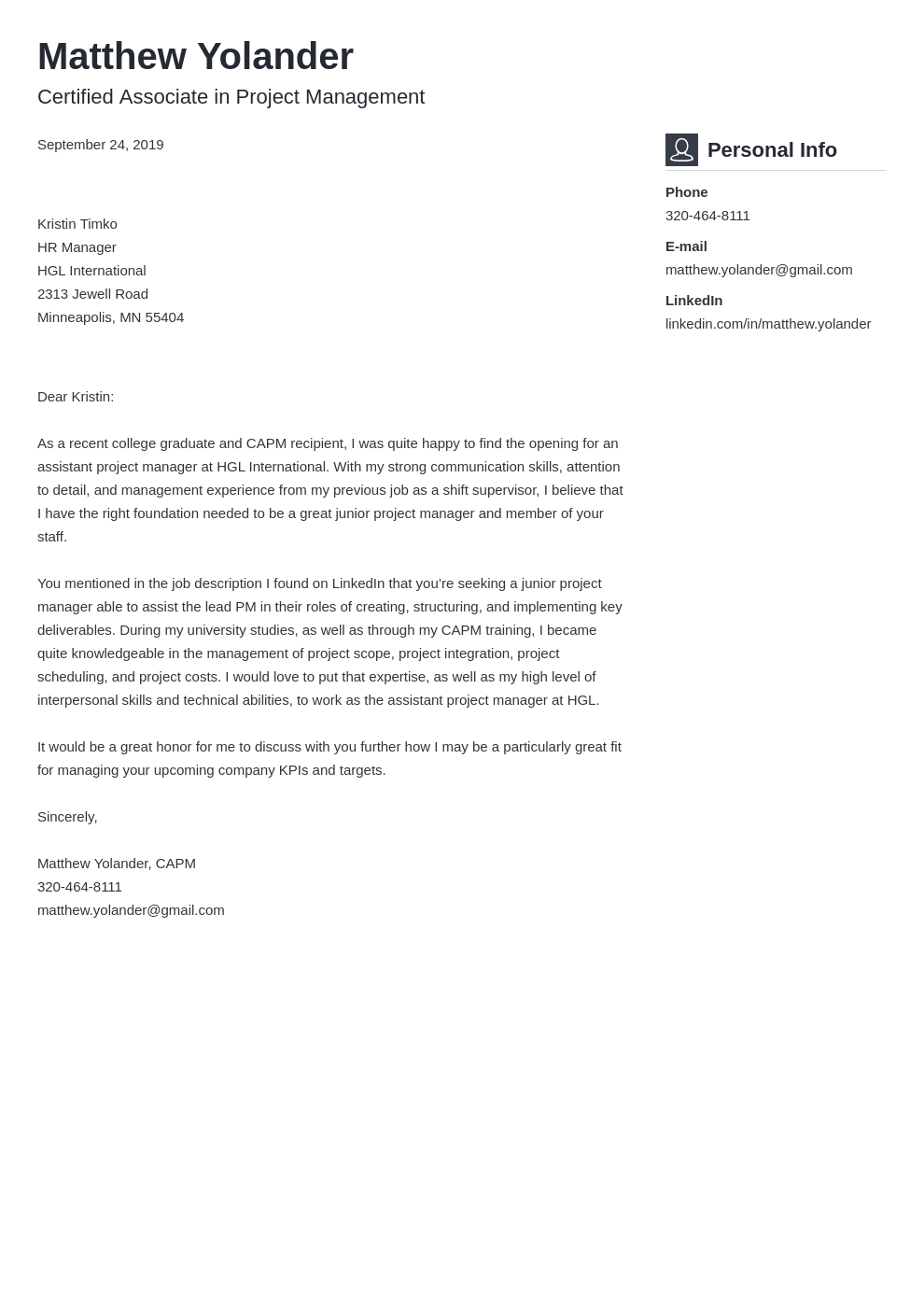 project manager cover letter reddit