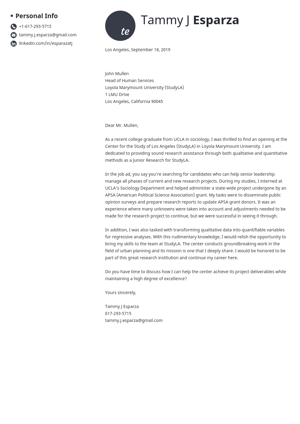 12 Research Assistant Cover Letter Cover Letter Example Cover 