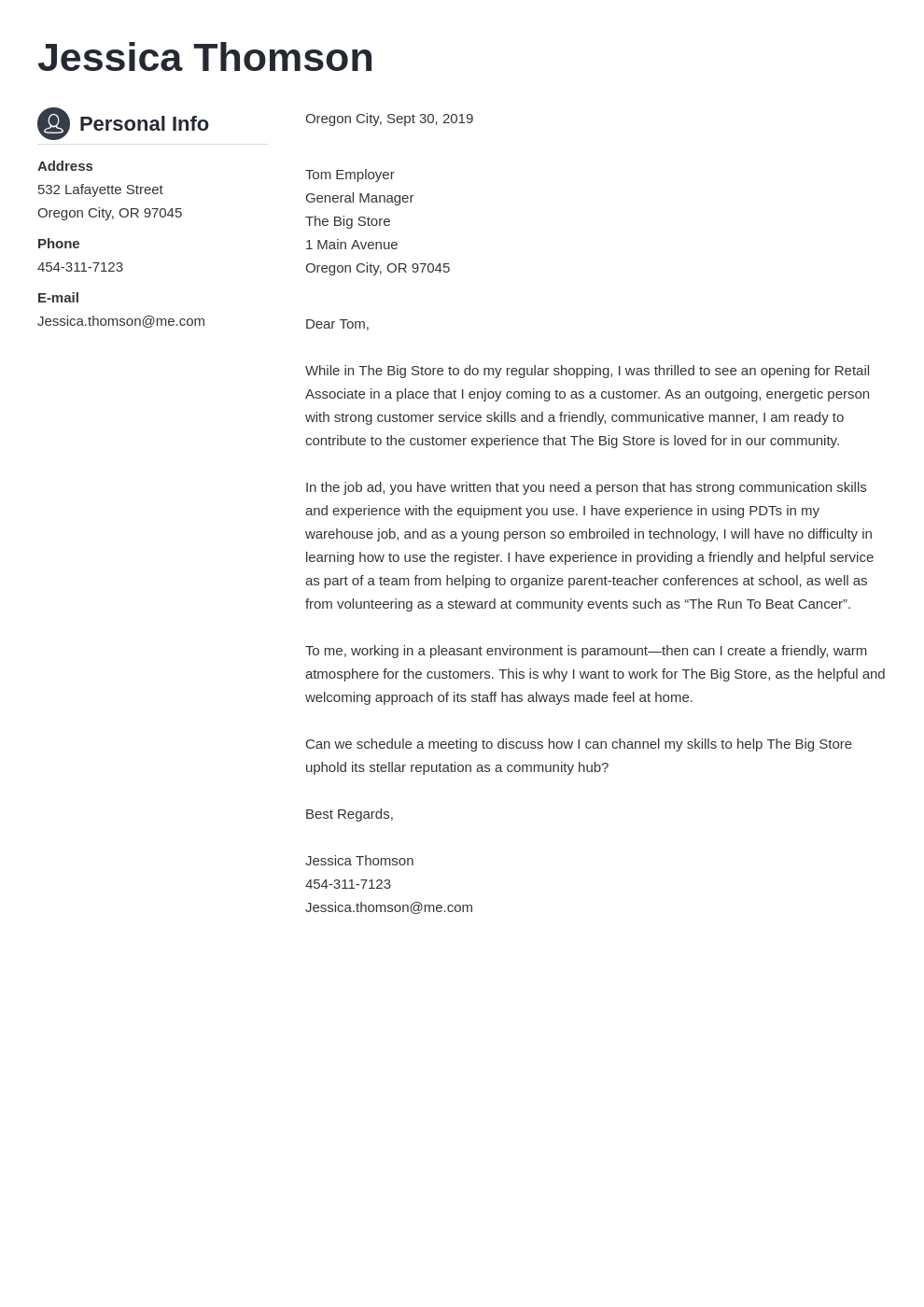 cover letter examples retail template crisp