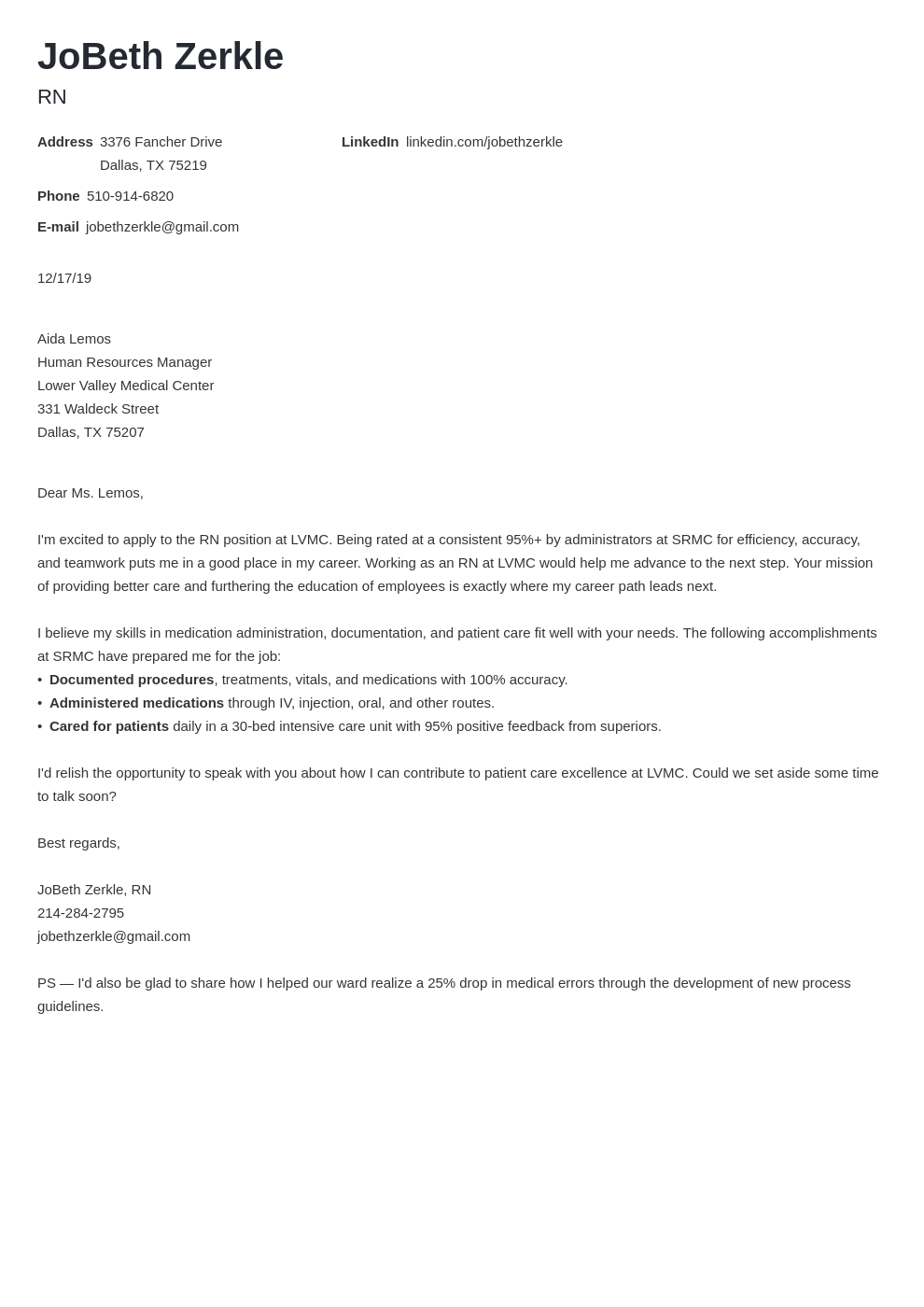 cover letter examples rn template minimo
