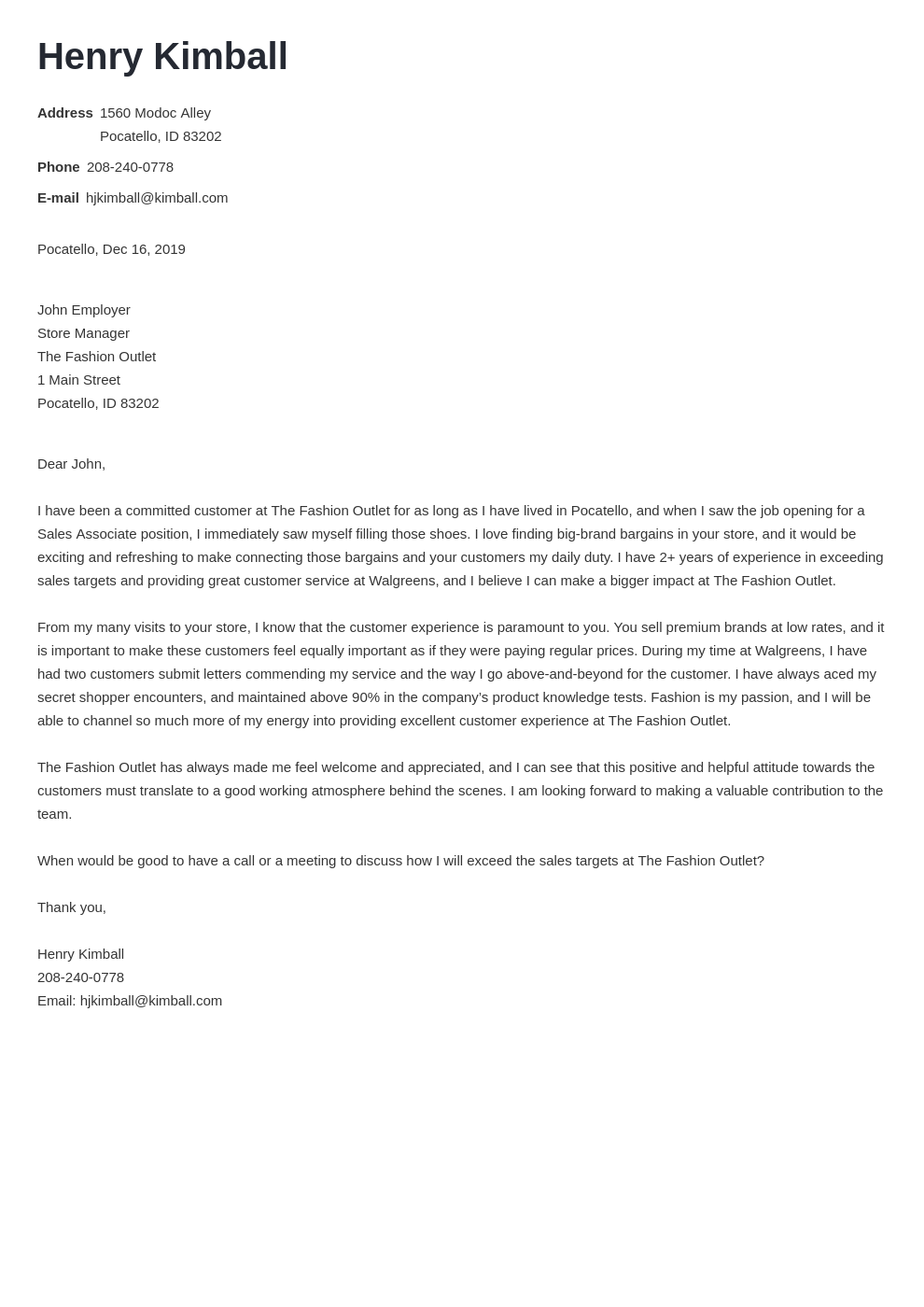 cover letter examples sales associate template minimo