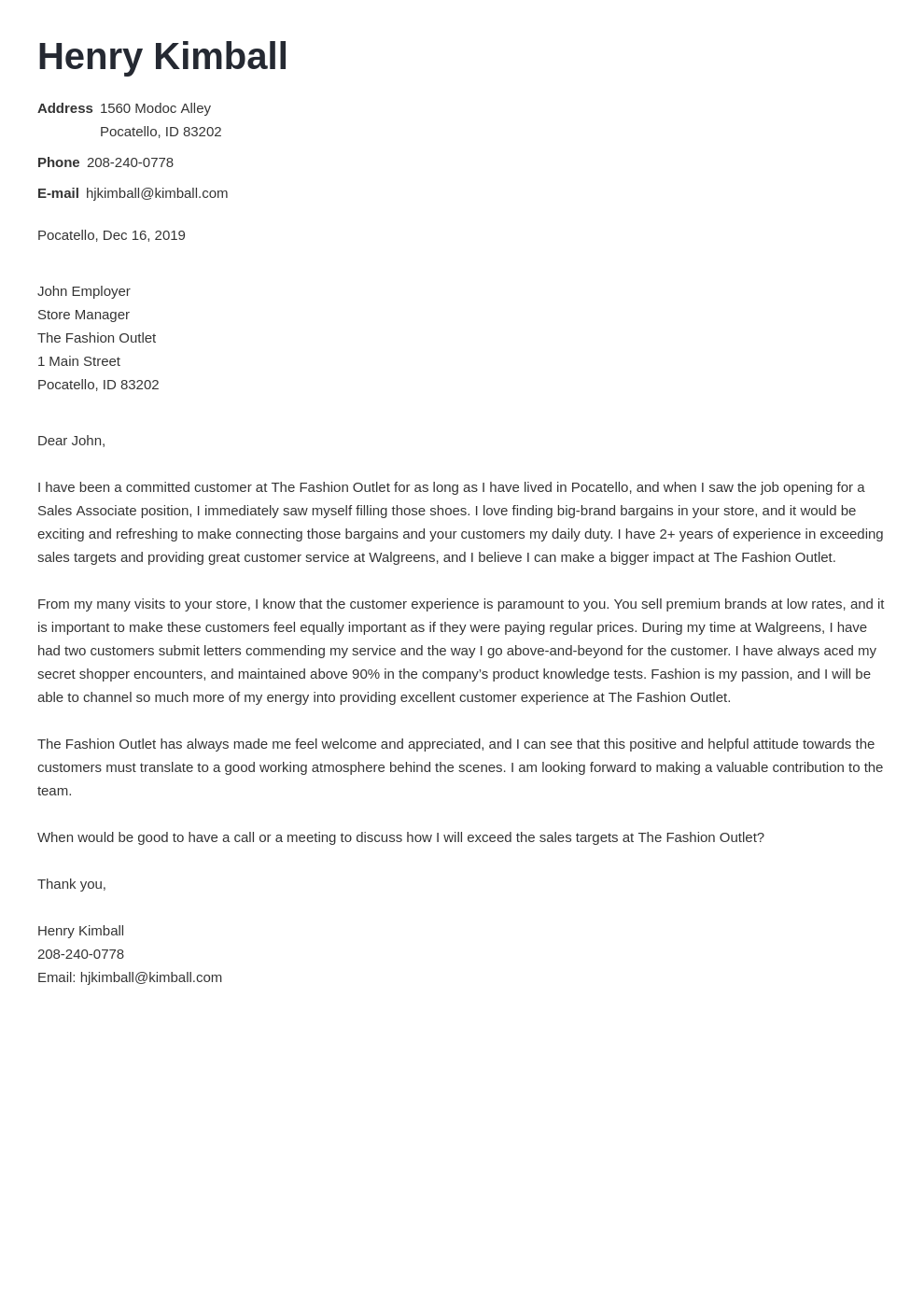 cover letter examples sales associate template nanica