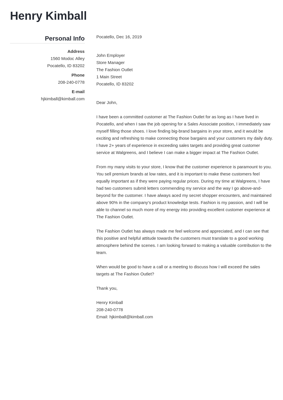 cover letter examples sales associate template simple