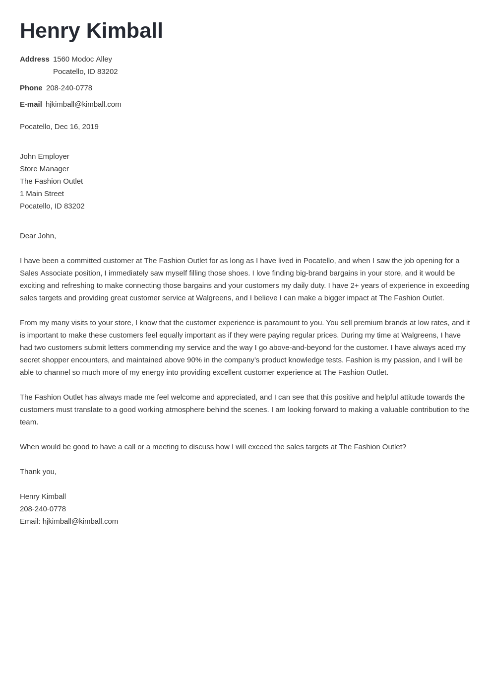 cover letter examples sales associate template valera