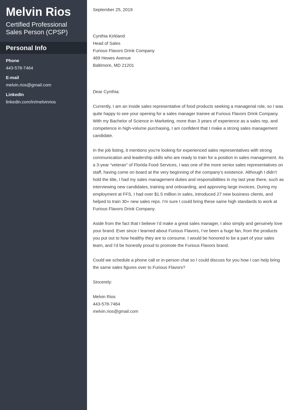 mckinsey cover letter examples