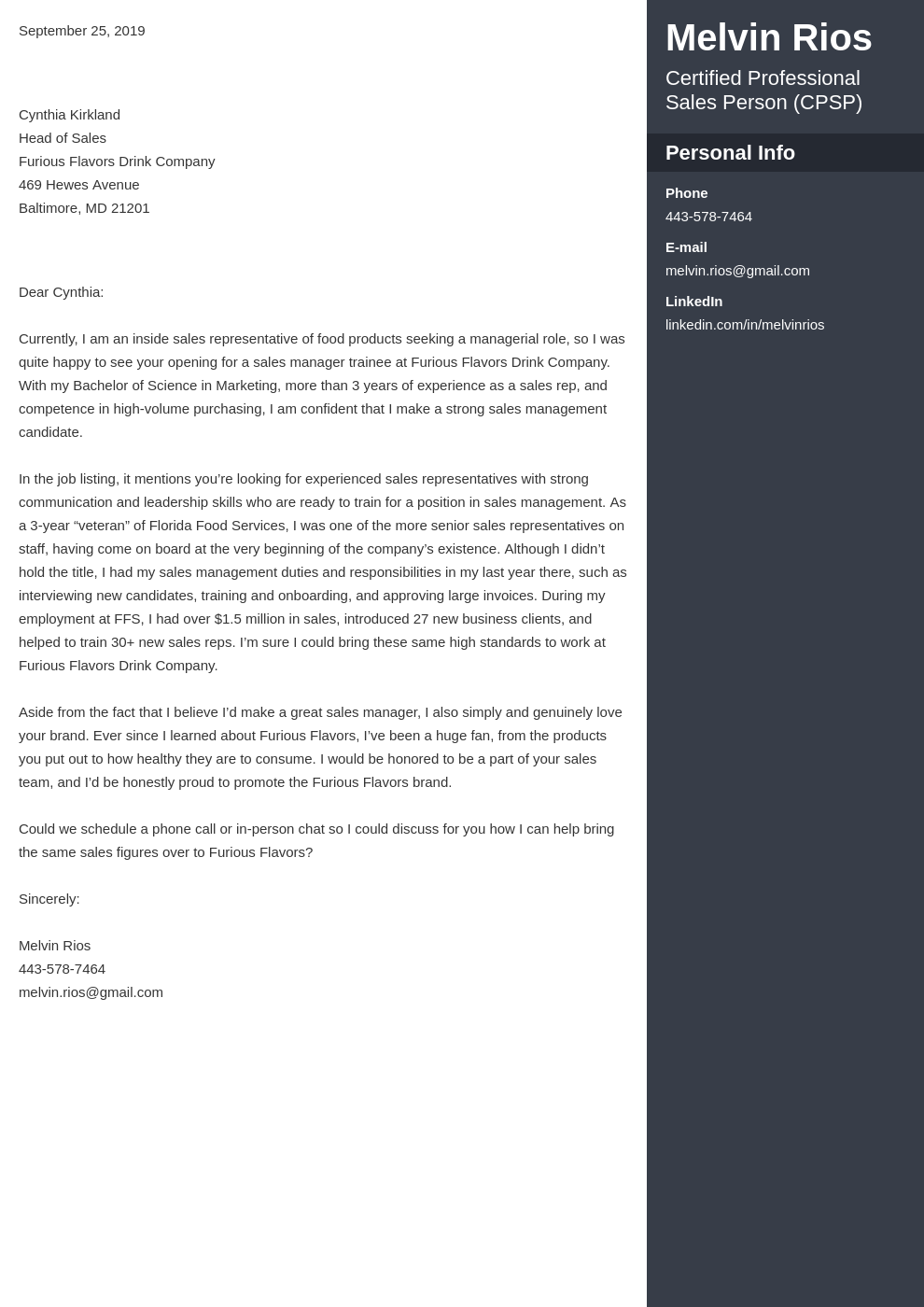 cover letter examples sales template enfold