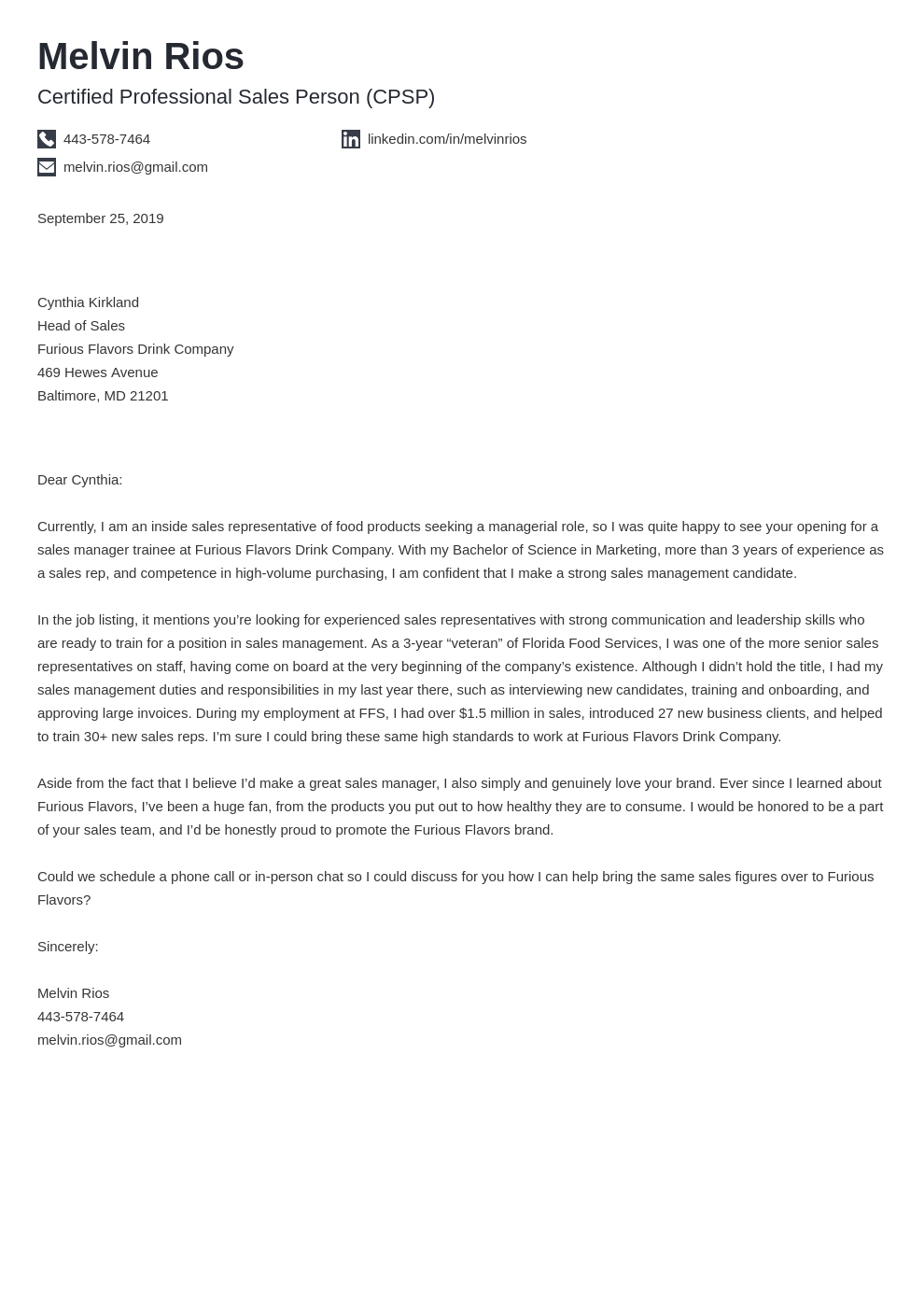 Sales Cover Letter Examples Templates And Writing Tips