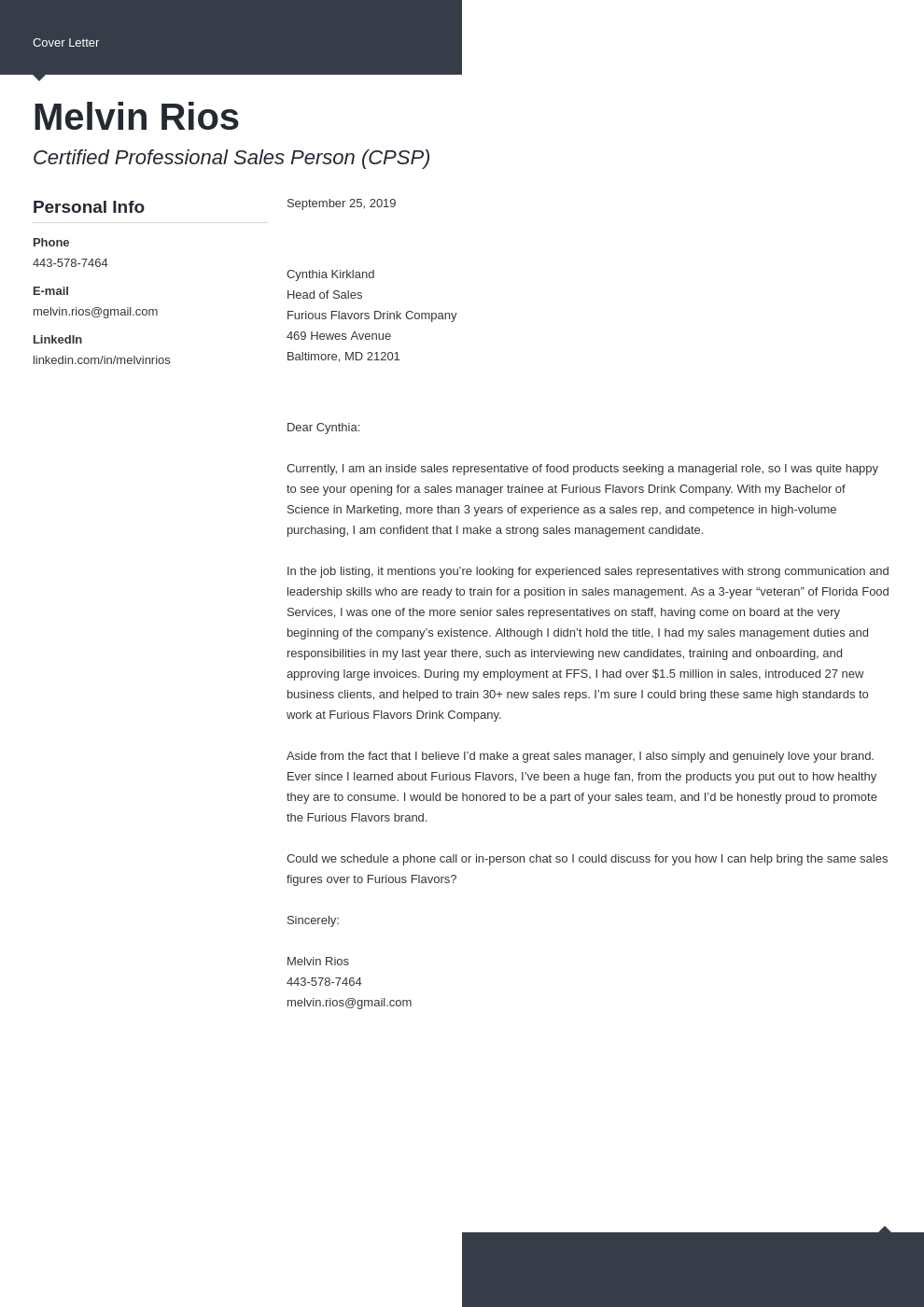 cover letter examples sales template modern