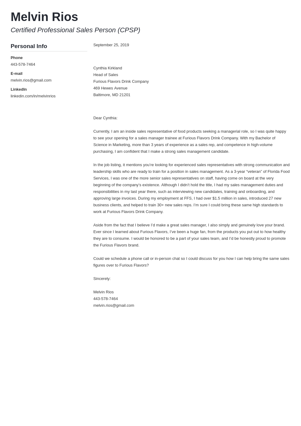 Sales Cover Letter: Examples & Ready-To-Use Templates