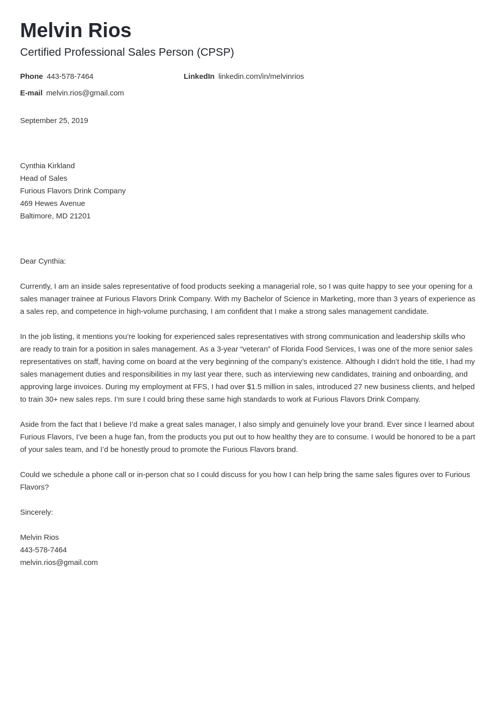 Sales Cover Letter Examples Templates And Writing Tips