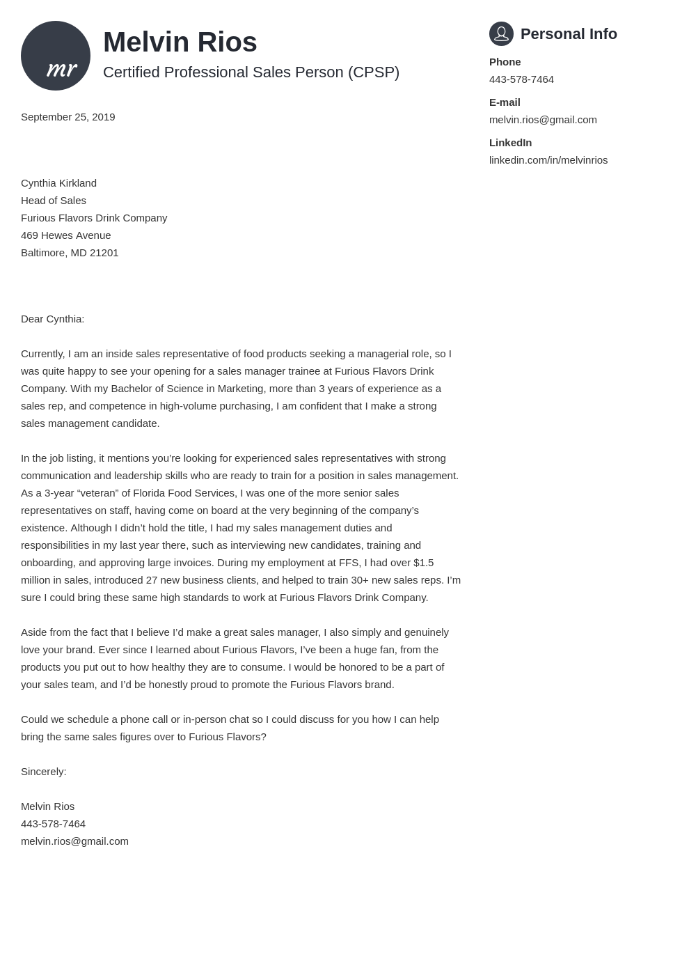 cover letter examples sales template primo
