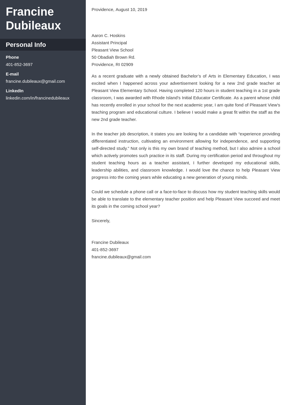 Teacher Cover Letter Examples Templates Ready To Use Copy