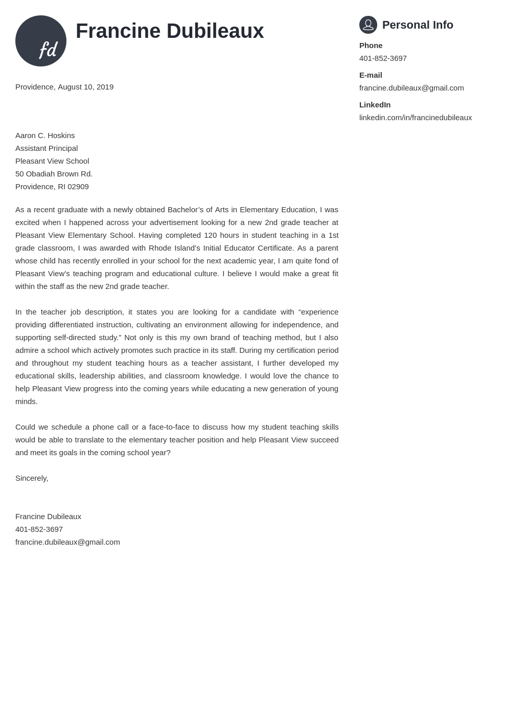 Short Cover Letter For Teaching Job - Knowing And Sharing (990 x 1400 Pixel)