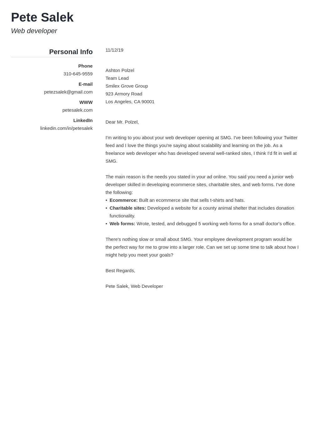 cover letter examples web developer template simple uk