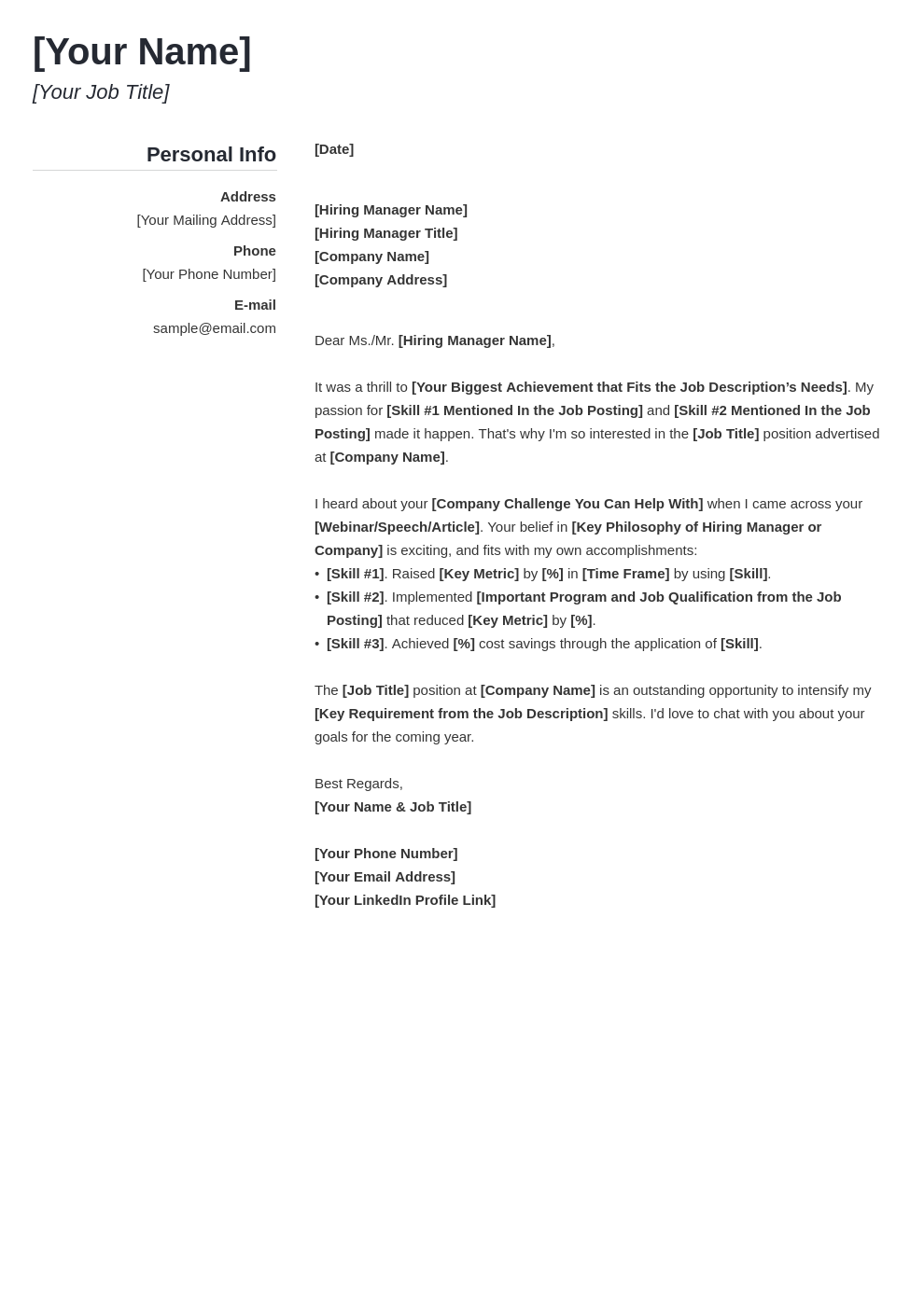 cover letter generic template simple uk
