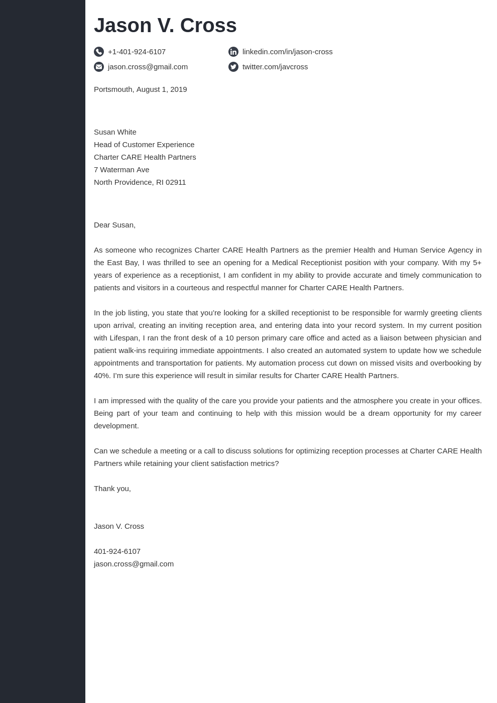 to address cover letter