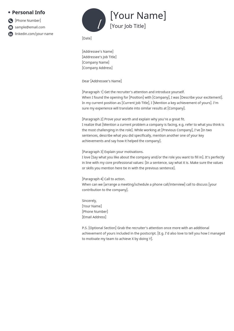 cover letter look template initials uk