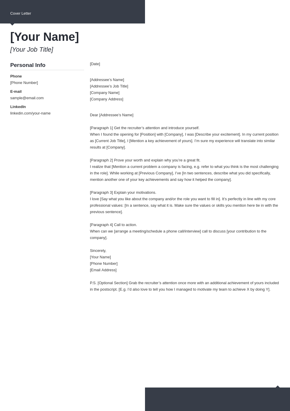 cover letter look template modern