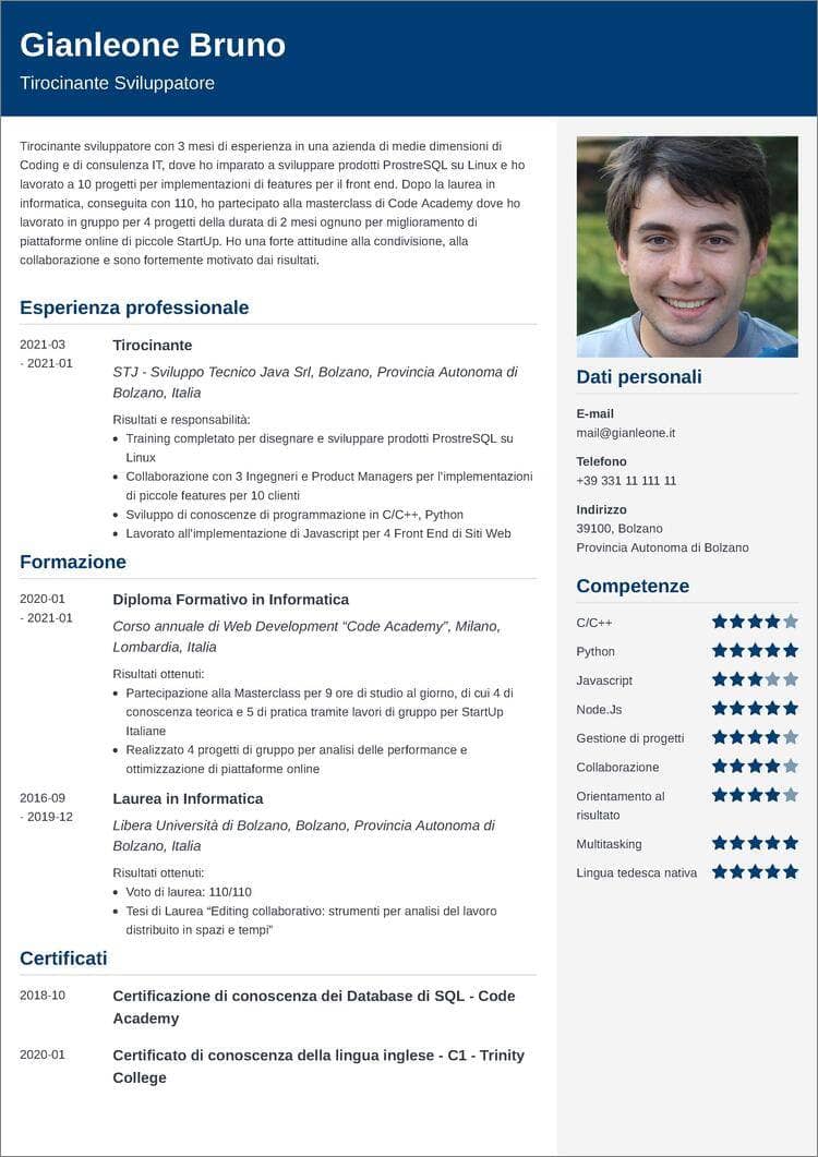 30 modelli e template di Curriculum vitae gratis in PDF per te