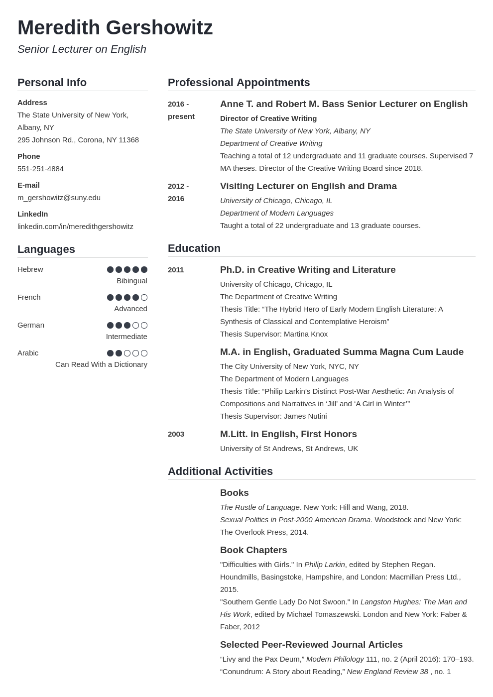 Tips For Preparing An Academic Cv For Graduate Admissions Scholarleen 