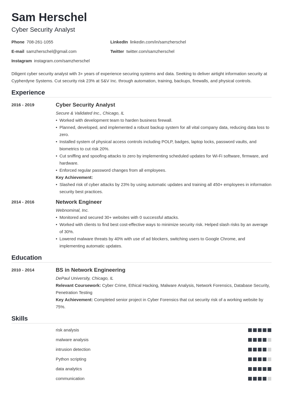 Cyber Security CV—Examples and 25+ Writing Tips