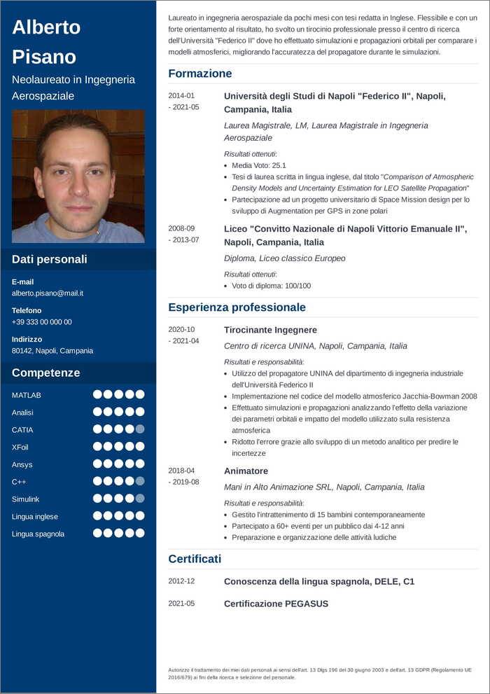 21 modelli curriculum vitae da compilare e scaricare PDF