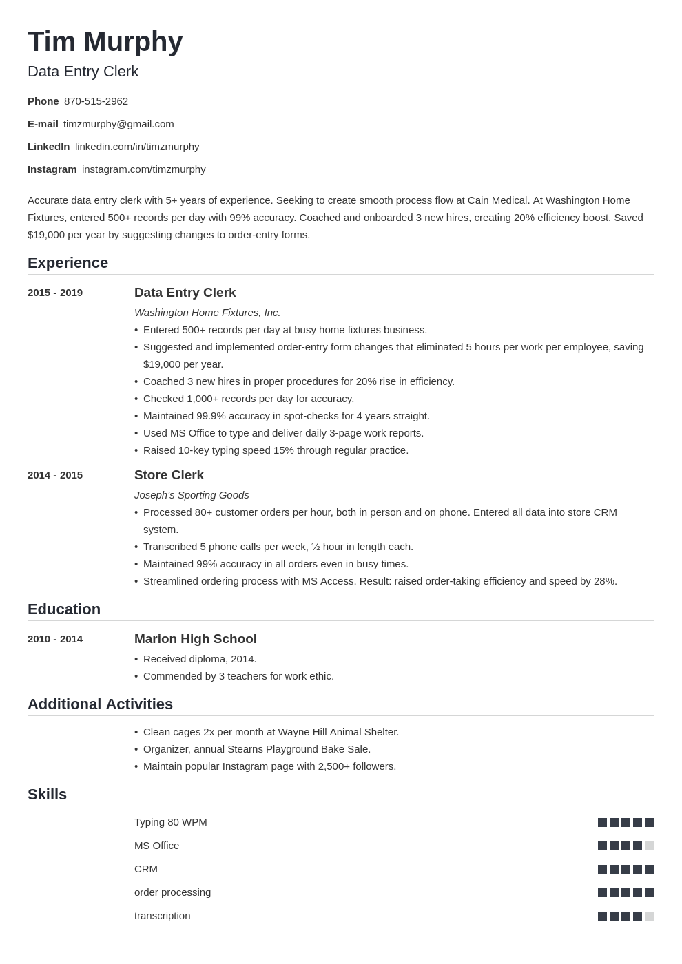 data entry template nanica uk