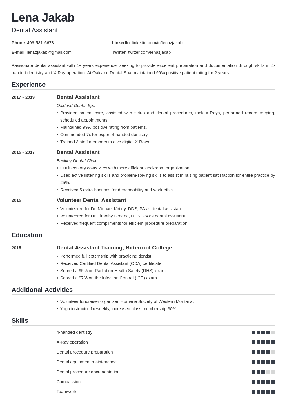 19 Dental Assistant Resume Examples Free Samples Examples Format 