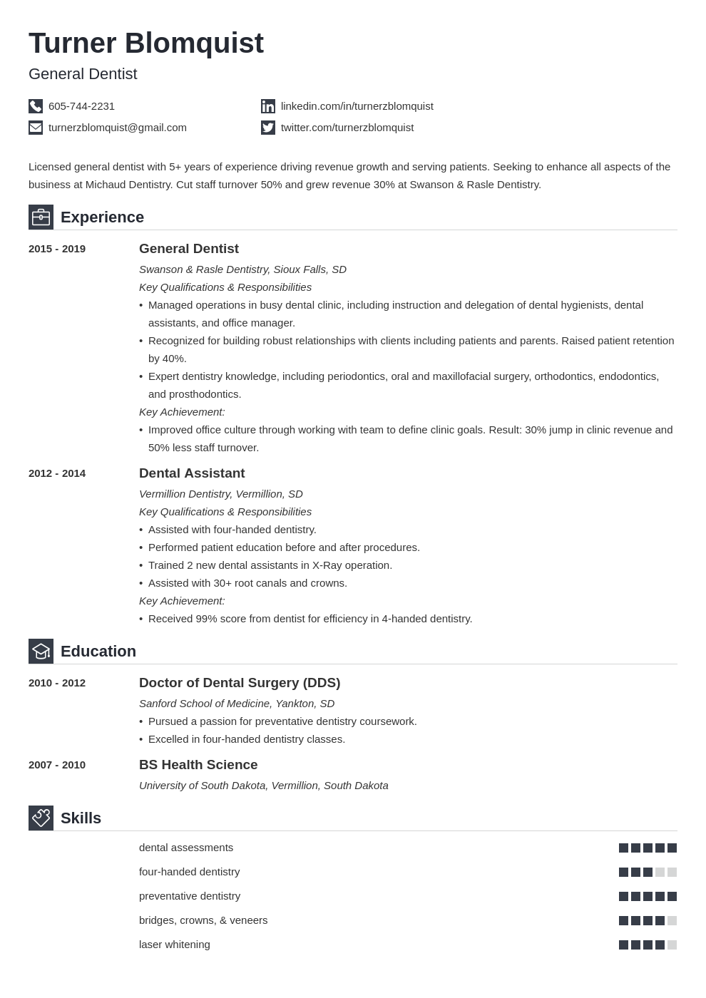 CV template word download dental CV examples