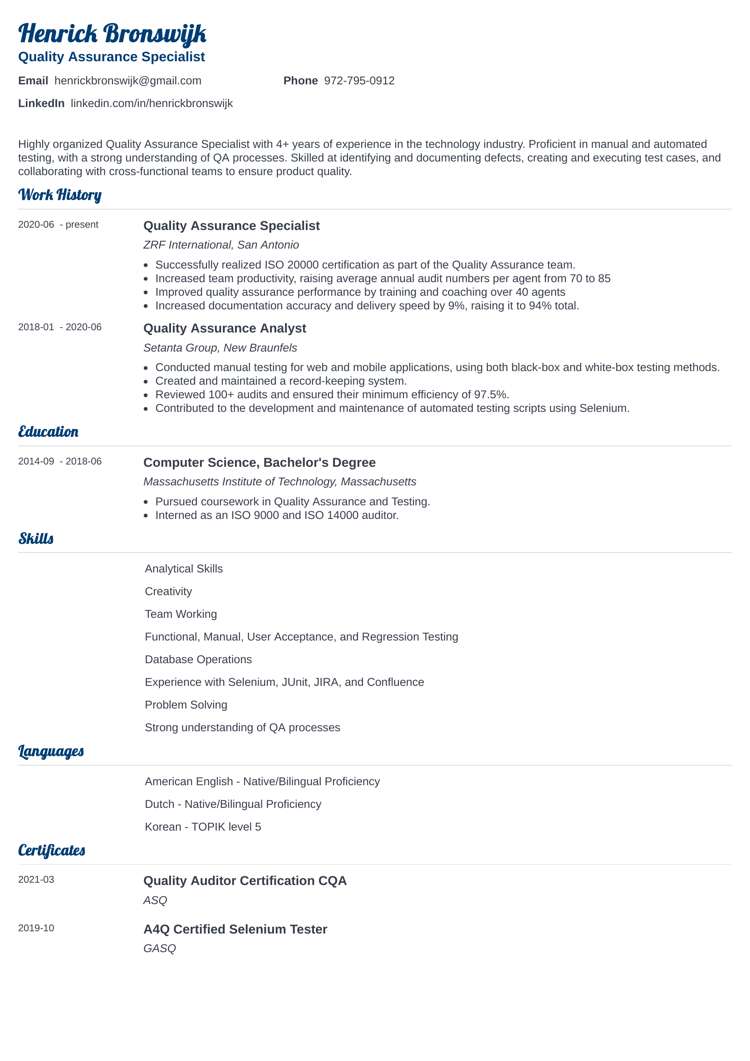 ResumeLab Valera resume design