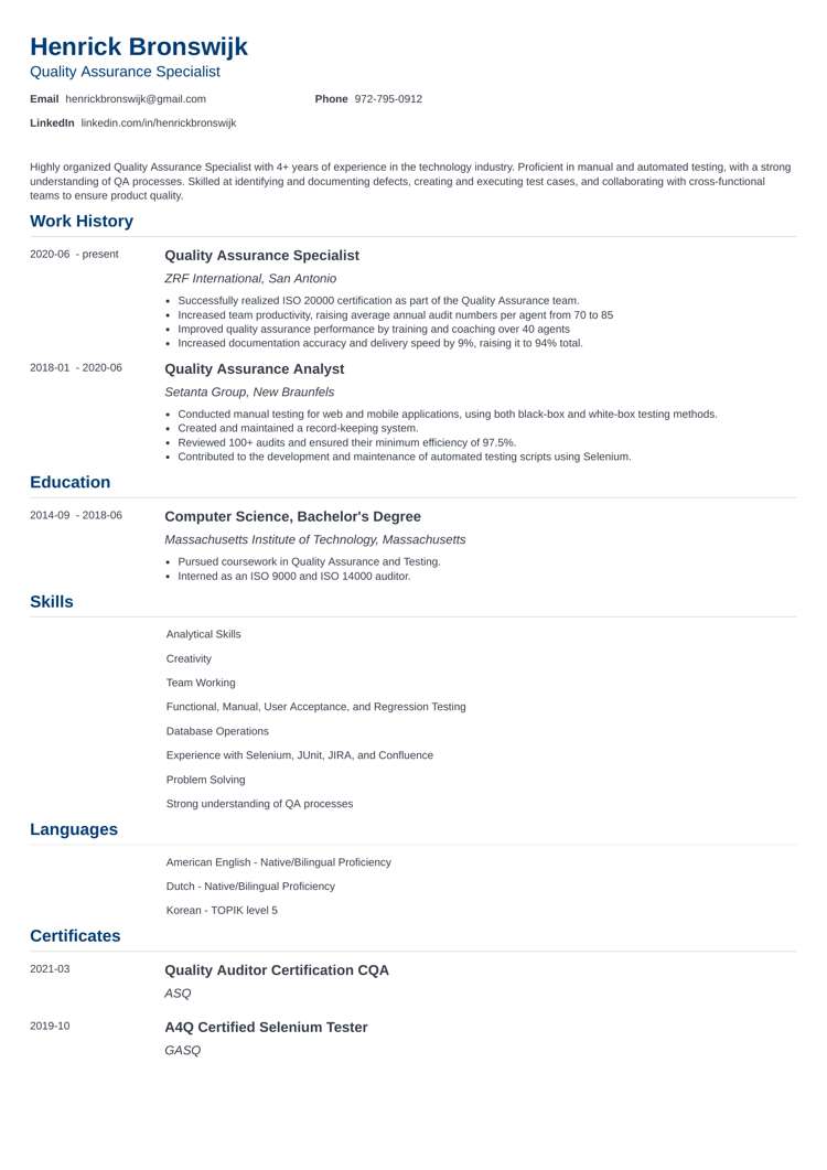 ResumeLab Nanica resume design