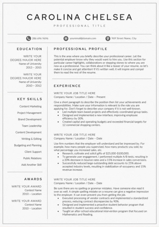 Professional Etsy resume design