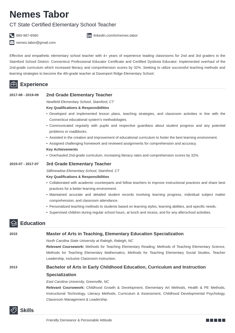 Elementary Teacher Resume Examples And 25 Writing Tips