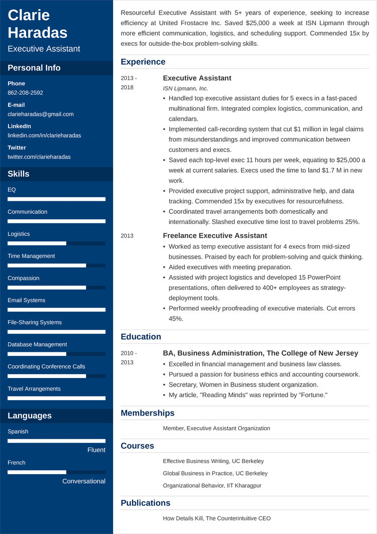 cv education section example