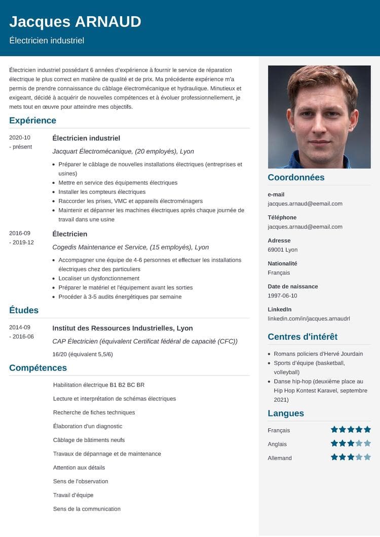 Exemple de CV suisse