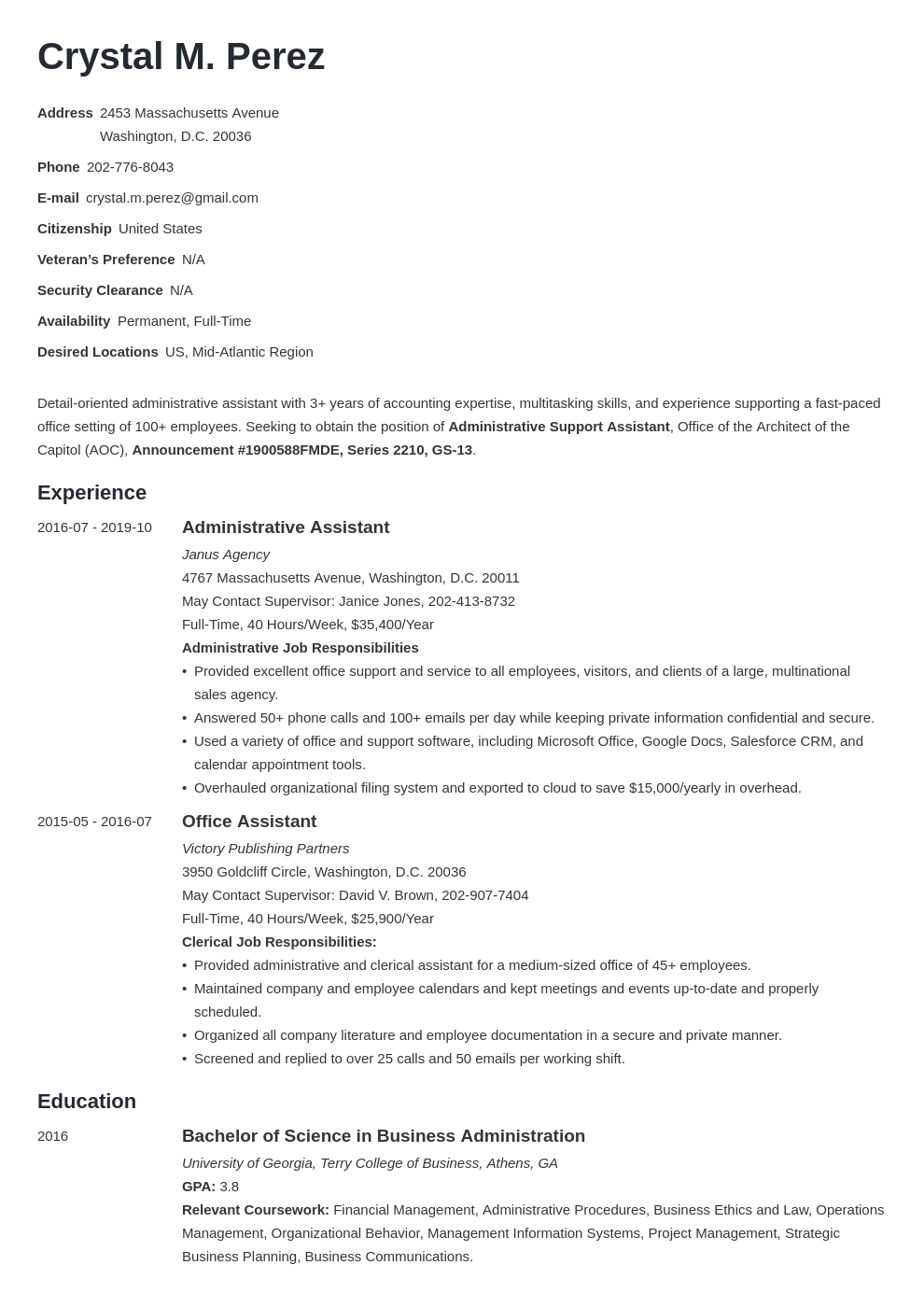 writing a resume for a federal job